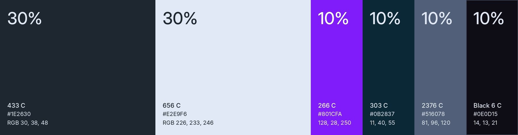 VOI colour palette in its 30/30/10 proportions