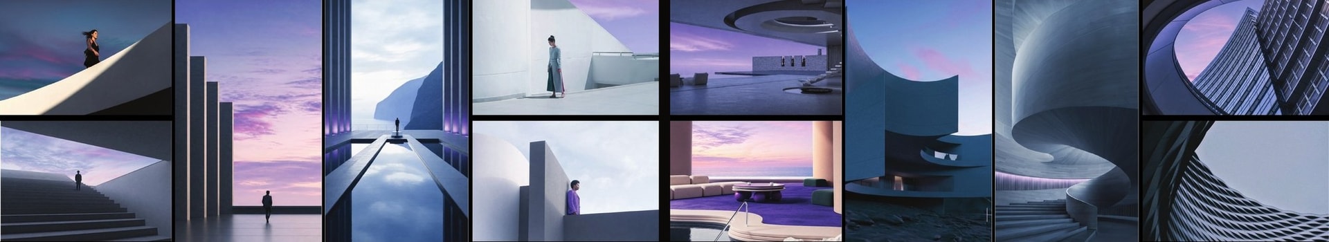 Architecture and curved-structure mood boards